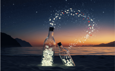 Love You Message in a Bottle Animated Greeting Cards Gift, Invitations, Favors, Business, kits too